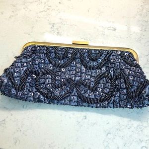 Sequin Embellished Clutch gray Never used!